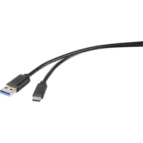 Renkforce USB-Kabel USB 3.2 Gen1 USB-A Stecker, USB-C® Stecker 0.30 m Schwarz RF-4536472 (1/2)