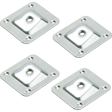 4 Stück Montageplatten 10° Neigung für Möbelfüße mit M8 Gewinde (1/4)