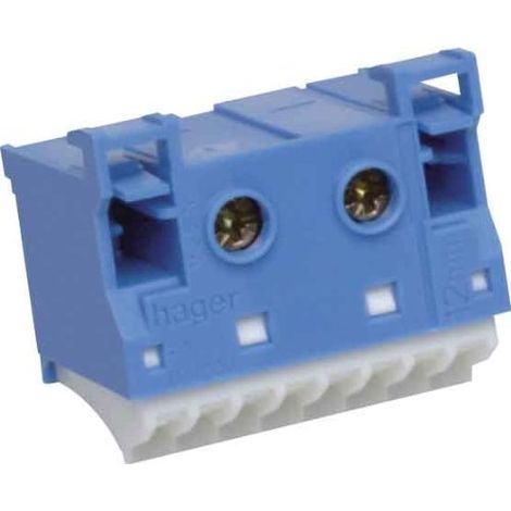 Bloque autoblocante 63A QC azul 10 conexiones 33x45x34mm KN10N