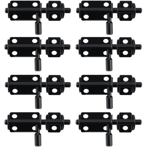 8 Stück Türriegel für Innentüren, Praktischer Türverschluss, Türriegel für Schrank, Schublade und Garten, aus Edelstahl, Schwarz (1/5)