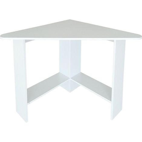Bureau d'angle - bureau en bois - 102x72x74 cm - blanc (1/4)