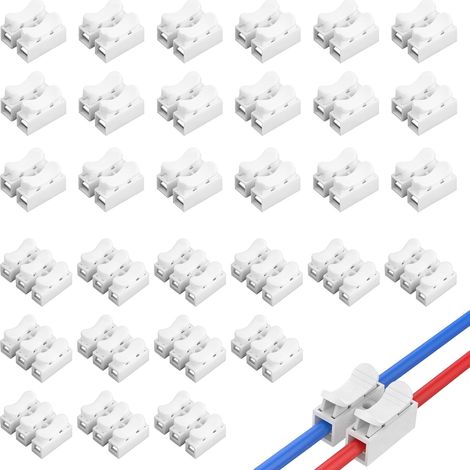Lot de 100 connecteurs de fils électriques CH-2 x 70 et CH-3 x 30, connecteurs de câble à emboîter, bloc de connecteur de fil électrique et de câble, bornes à sertir et à anneau, kit de connecteurs (1/5)