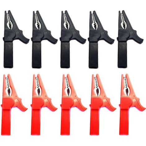 Lot de 10 pinces crocodiles 1000 V 32 A pour tests électriques automobiles (1/5)