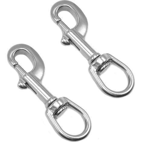 2 Pcs Boulon à Oeil en Acier Inoxydable 316, Mousqueton de Qualité Marine, Pour Plongée, Animaux et Porte-Clés (3,6 Pouces) (1/4)