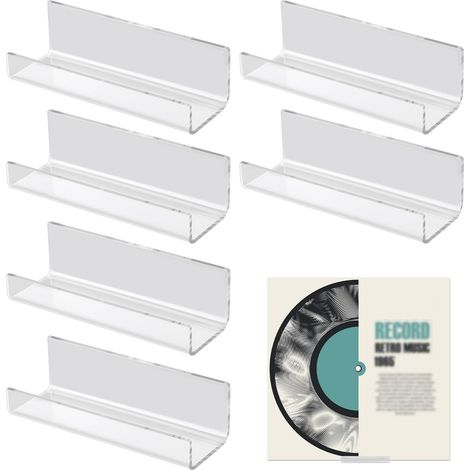Vinyl-Wandtattoos – 6 Stück – Transparentes Acryl – Kein Bohren erforderlich – Wohnzimmer-/Bürodekoration – 10 x 3,5 x 3 cm (1/5)