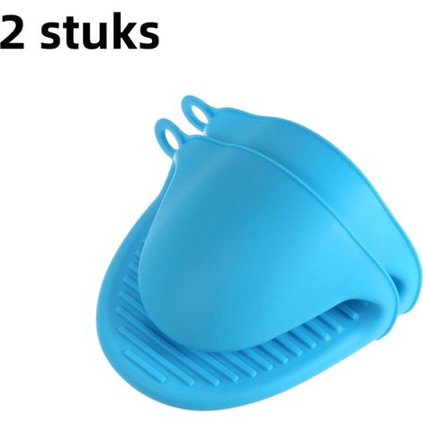 Lot de 2 pinces de cuisson isolantes et résistantes aux hautes températures pour four et micro ondes avec protection contre les brûlures couleur bleue (1/5)