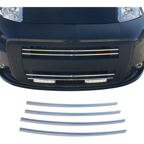Moulure de Grille de Calandre Compatible avec Peugeot Bipper 2008-2015, Garniture Baguette de Calandre en Acier Inoxydable Argent (1/5)