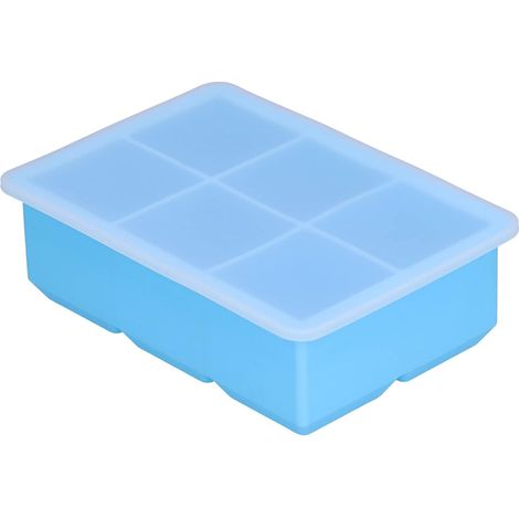 Bac à glaçons avec couvercle boîte à glaçons carrée pour whisky, cocktails et maison pour garder les boissons froides (bleu - set de 2) (1/5)