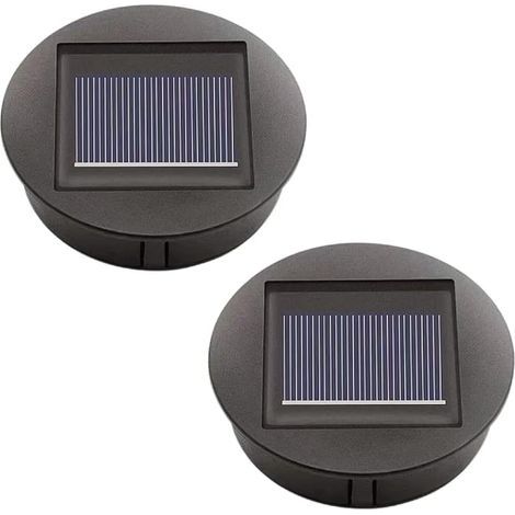 Lot de 2 lampes solaires de rechange avec LED - Panneau solaire - Couvercle de rechange - Pour éclairage extérieur - Pour décoration de jardin (1/4)