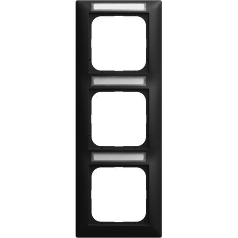 Busch-Jaeger Cadre de recouvrement avec fenêtre de visualisation, vertical 3 fois noir mat - Busch-balance® SI (1723 NS-915), 2CKA001754A4941