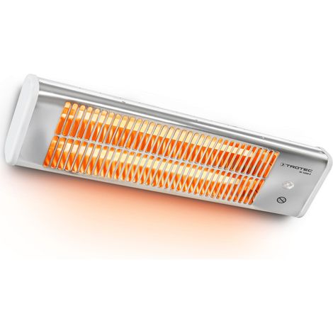 TROTEC Stufa a infrarossi IR 1200 S, faretto da terrazza con potenza 1.200 W, riscaldatore a infrarossi, 2 livelli di riscaldamento, efficienza energetica (1/8)