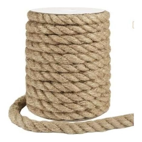 Corde de Jute 14 mm x 15 m - Solide en Fibre Naturelle pour Jardin, Bricolage, Décoration, Empaquetage et Camping - Robuste Cordon de Colis - Ruban de Jute (1/5)