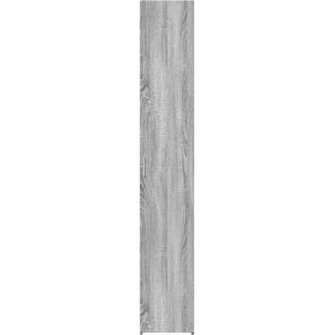 Meuble de Rangement Haut pour Cuisine, Buffet Colonne 30x42.5x185 cm en Bois d'Ingénierie Gris, Armoire Étroite avec Étagères pour Salon ou Entrée (1/5)