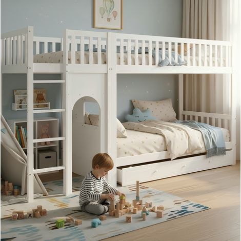 letto struttura letto 90x200 con scala e sponde OKMYHOME (1/5)
