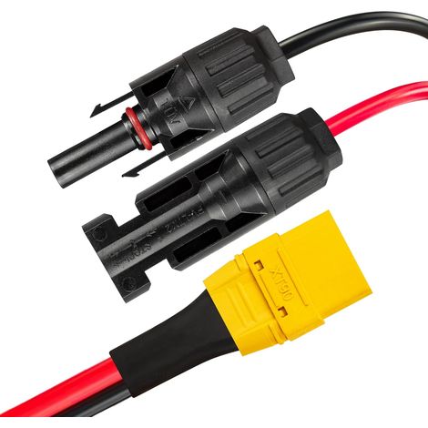 Câble Adaptateur Solaire XT90 Femelle vers connecteur Solaire Standard 10AWG 10FT (3 m) - 300V 30A pour Centrale Portable, Camping-Car, Charge Batterie Maison (1/5)
