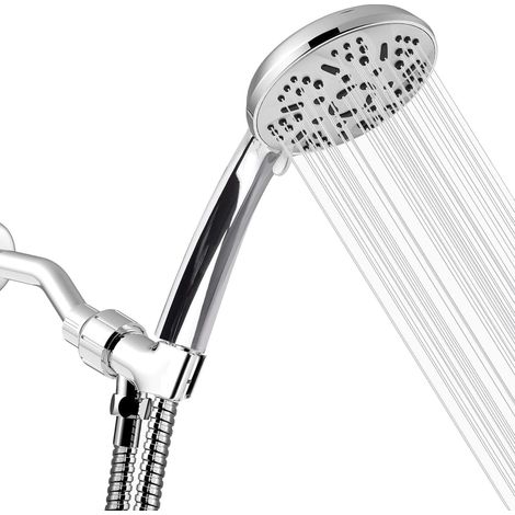 Ducha de mano de alta presión: 9 modos de pulverización, manguera y base incluidas. (1/3)
