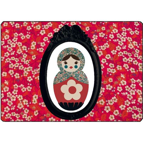 Surface de découpe en verre Poupée russe Liberty 28.5 x 20 cm