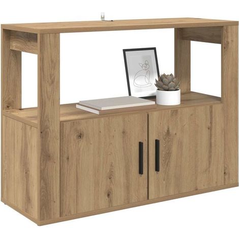 Buffet Bas de Cuisine en Bois Massif, Meuble Rangement 80x30x60 cm, Crédence Moderne avec Étagères pour Salon et Salle à Manger (1/5)