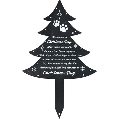 Décorations de Noël pour cimetière - Plaques commémoratives en métal pour animaux de compagnie, panneau décoratif pour sépulture en souvenir d'animaux (1/5)