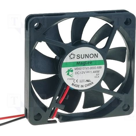 Ventilatore 12Vdc 60x60x10mm 2 fili di attrito
