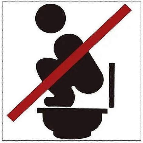 Autocollants d'avertissement pour toilettes : Interdiction de s'accroupir - Autocollants adhésifs - Panneaux de rappel pour bars (1/5)