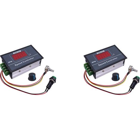 2X Régulateur de Vitesse de Moteur à Courant Continu PWM avec Affichage Numérique Régulateur Continu à Vitesse Réglable 30A PWM (1/4)