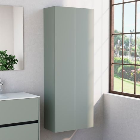 Inda - Colonna bagno con 2 ante e 4 ripiani 60x160 cm - Verde (1/3)
