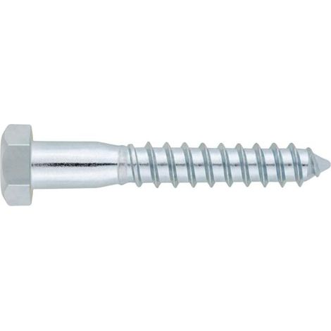 CHAVESBAO tornillo tirafondo 571 zinc. 10x70 caja 100 , Tornillo tirafondo DIN 571 zincado 10x70 mm Cabeza hexagonal Acero zincado Caja de 100 unidades.