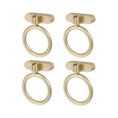 (Gold) 4 Pieces Brass Drawer Knobs, Gold Furniture Knobs, Golden Brass Drawer Knobs, Kitchen Door Handles, Zinc Alloy Gold Kitchen Cabinet Handle (1/5)