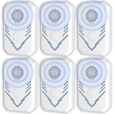 Ultrason pour Souris et Rats 6 Pièces, Anti Moustique Ultrason, Repulsif Ultrason, Appareil Ultrason pour Nuisible, Antiparasitaire Répulsif pour Moustiques 8.5x5.5x4.5cm