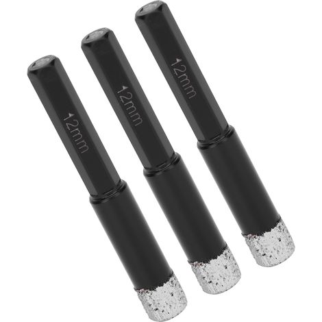 Foret à carrelage à sec brasé, queue hexagonale, mèche diamantée coupe-carreaux pour marbre et céramique, scie cloche 12 mm (1/5)