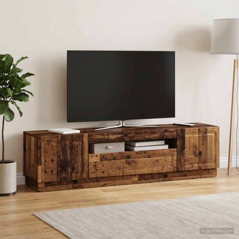 vidaXL Meuble TV LED Bois ancien Bois d'ingénierie (1/5)