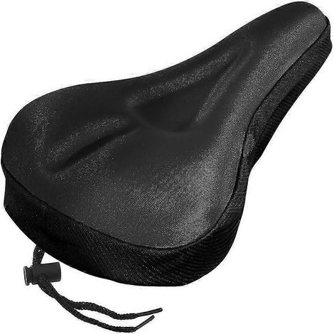 Coussin de selle de vélo en gel souple et respirant en silicone, housse de selle de vélo-Black (1/5)
