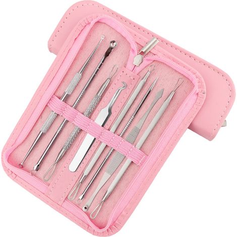 Kit de soin visage anti-points noirs 8 pièces, outils d'extraction de comédons pour peau à imperfections. (1/2)