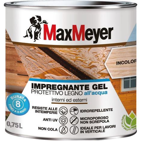 MaxMeyer Impregnante Gel Protettivo Legno All'acqua, Incolore, 0.75L (1/5)