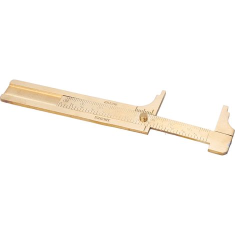 Pied à coulisse en laiton, échelles métrique et impériale, double échelle, style rétro, outil de mesure pour réparation, échelle de 80 mm (1/5)