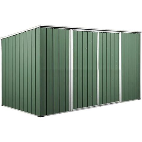 Casetta Box da Giardino in Lamiera di Acciaio Porta Utensili 345x186x192 cm Enaudi Verde (1/5)
