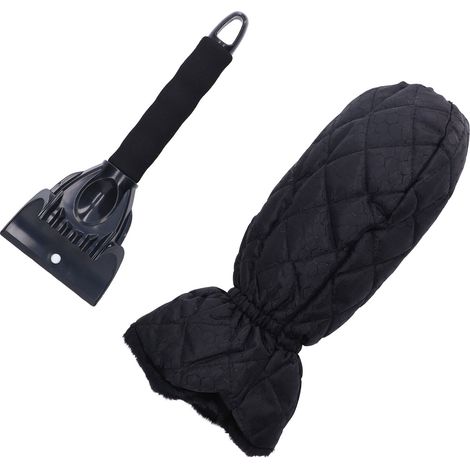 Racloir à neige pour voiture 26x9,5cm, gants chauffants, grattoir à glace, équipement auto hiver, noir (1/5)