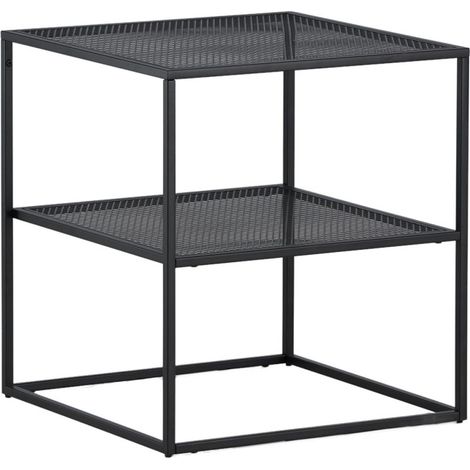 Table d'Appoint Avec Étagère "Netz" 60cm Noir (1/5)