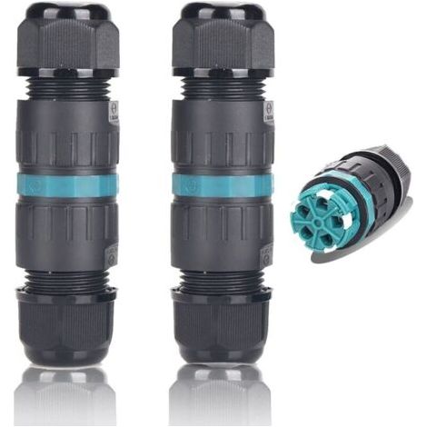 2-Pack 5 broches M25 connecteurs de câbles étanches IP68 Ø5mm-Ø14mm TÜV Manchon de raccordement électrique extérieur-5 broches pour jardin et câble souterrain (1/4)