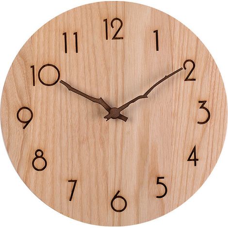 Orologio da parete in legno massello naturale da 14 pollici, movimento silenzioso, senza ticchettio, stile moderno e semplice, per soggiorno, camera da letto, cucina