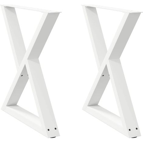 Maison Exclusive - Gambe per tavolo da pranzo 2 pz bianche 80x(72-73,3) cm in acciaio