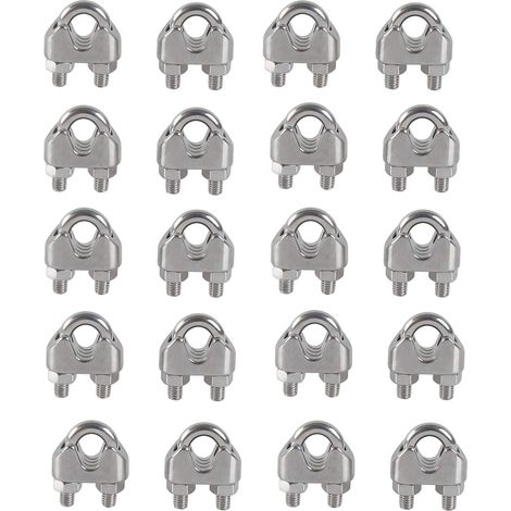 20PCS M4 Kabelbinder U Clip Bolzen Kabel Clip 304 Edelstahl Kabel Klemme Sattel Draht Seil Clips für outdoor Kleidung Trocknen Rack
