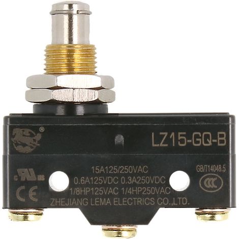 Microinterruptor Con Pulsador 15a/250vac On-(on) Lz15-gq-b