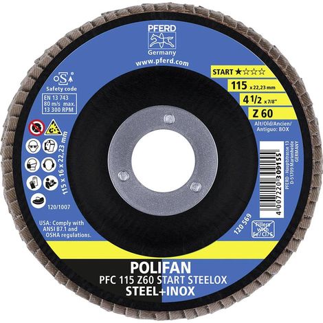 PFERD Polifan-Z-Box Disques Abrasifs Zirconium 60 115 mm (1/4)
