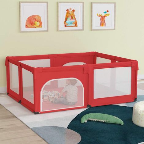Parc pour bébé avec 2 portes Rouge Tissu Oxford (1/5)