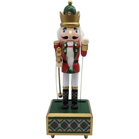 Boîte à musique en bois Casse-Noisette Soldat - Manivelle, son interactif, idéale pour Noël et la décoration intérieure (1/5)