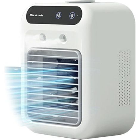 Aire acondicionado portátil, enfriador evaporativo recargable, ventilador personal para pequeños espacios exteriores. (1/2)