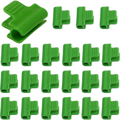 22 abrazaderas para tubos de 16 mm para estacas de plantas, aros de invernadero, películas de soporte para jardines, abrazaderas para túneles de cultivo y cubiertas de plantas. (1/5)