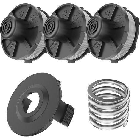 Lot de 3 bobines de Fil de Coupe de Rechange, bobines et Capuchon en Alimentation automatiqueΦ 1,5 mm 195858-1/196146-9 Coupe-Bordures Compatible avec Makita Dur 181/141/Ur180D Coupe-Herbe (1/5)